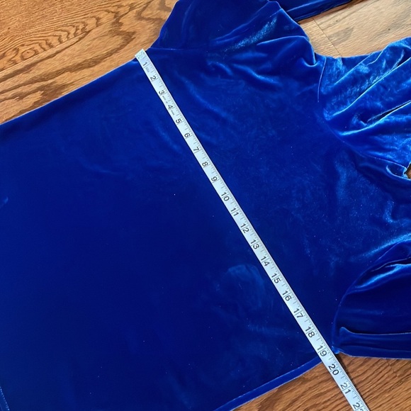 Vintage Lord and Taylor royal blue velvet velour super soft turtleneck top sz M - Picture 8 of 11
